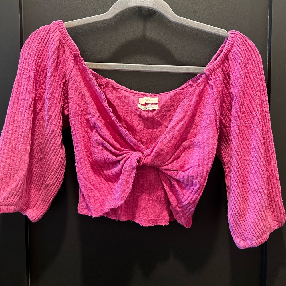 Urban Outfitters Fuchsia Knotted Top